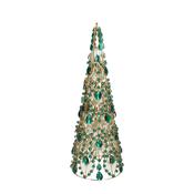 Gisela Graham Gold Christmas Tree with Green Jewel image