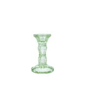 Gisela Graham Pastel Green Glass Candlestick pair- 10cm image