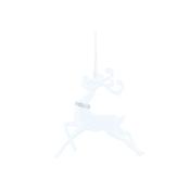 White Glitter Reindeer Christmas Hanging Ornament image