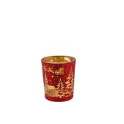 Regal Tidings Glass Tea Light Holder - Christmas Church image