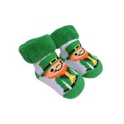 Green &amp; White Leprechaun Toe Baby Booties
