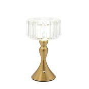 Hestia Crystal Effect USB Touch Table Lamp with Curved Bronze Base