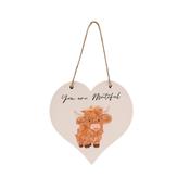 Highland Cow Heart Shaped Plaque "You are Mootiful"