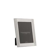 Impressions Border Stripe Metal Plated Silver Photo Frame 5" x 7" image