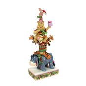 Jim Shore Friendship &amp; Festivities Christmas Winnie the Pooh Stacked Figurine