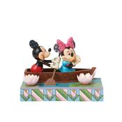 Jim Shore Row-mance is in the Air Mickey &amp; Minnie in a Rowboat Light-up Figurine