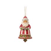 Jim Shore Gingerbread Santa Bell Hanging Ornament image