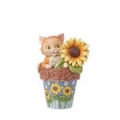 Jim Shore Paws 'n' Petals Cat in Flowerpot Figurine