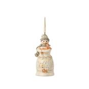 Jim Shore White Woodland Snowman Hanging Ornament image