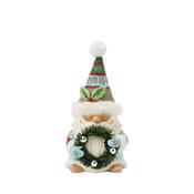Jim Shore Wreathed in Holiday Joy Gnome with Wreath &amp; Fur Trimmed Hat