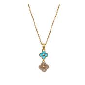 Knight &amp; Day Turquoise &amp; Crystal Clover Pendant image