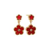 Knight &amp; Day Burgundy &amp; Crystal Drop Earrings image