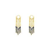 Knight &amp; Day Gold Lapis Semi Precious Stone Earrings