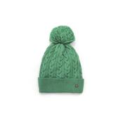 Man of Aran Green Cable Bobbin Lined Beanie