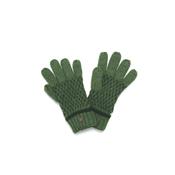 Man Of Aran Trinity Stitch Gloves Olive Green - Large image