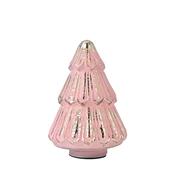 Medium Pink Crackle Effect LED Glass Christmas Tree