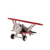 Miniature Clock Bi Plane Red &amp; Black
