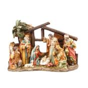 Nativity With Attached Shed 8 Figures 5”