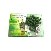 Nickle And Green Shamrock Rosary Beads Patricks Rosary image