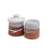 Paul Maloney Pottery Terracotta Milker &amp; Sugar Bowl