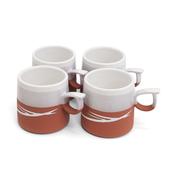 Paul Maloney Pottery Terracotta Set 4 Mugs