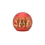Regal Tidings Glass Light Up Globe Christmas Windows - Red