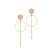 Romi Gold Pavé Hoop &amp; Stem Earrings
