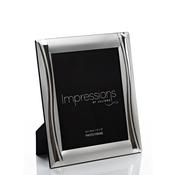 Satin Silverplated Photo Frame - Shiny Wavy Design 8" x 10"