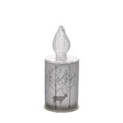Silver Forest Scene Small LED Glass Candle Light