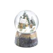 Snow Globe Wooden House &amp; Sleigh image
