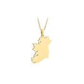 Solvar 18CT Gold Plated Large Map of Ireland Pendant image