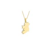 Solvar 18CT Gold Plated Small Map of Ireland Pendant image