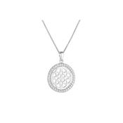 Solvar Sterling Silver Cz Round Celtic Knot Necklace