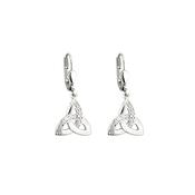 Solvar Sterling Silver Trinity Knot Drop Earrings