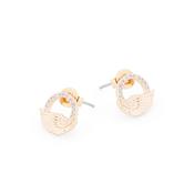 Tipperary Angel Wing Stud Earrings Circle Gold