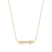 Tipperary Angel Wings Crystal Heart Pendant Gold