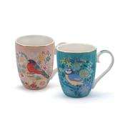 Tipperary Birdy Set of 2 Large Mugs - Blue Tit &amp; Bullfinch