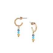 Tipperary Bougie Beads Turquoise Mini Hoop Earrings