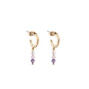 Tipperary Bougie Beads Violet Mini Hoop Earrings