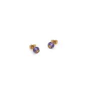 Tipperary Bougie Beads Violet Stud Earrings