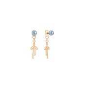 Tipperary Bow - Bow &amp; Blue Pearl Earrings Gold
