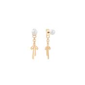 Tipperary Bow - Bow &amp; Pearl Earrings Gold
