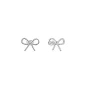 Tipperary Bow - CZ Bow Earrings Silver