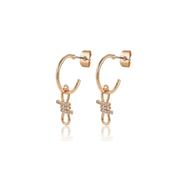 Tipperary Bow Drop Huggie Earrings Gold image