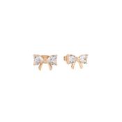 Tipperary Bow - Mini Stud Crystal Earrings Gold
