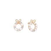Tipperary Bow - Pearl &amp; CZ Earrings Gold