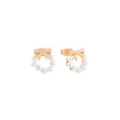 Tipperary Bow - Pearl Earrings Gold
