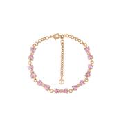 Tipperary Bow - Pink Crystal Bow Bracelet Gold