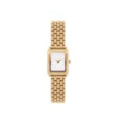 Tipperary Classic Rectangular White &amp; Gold Bracelet Watch