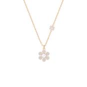 Tipperary Daisy CZ &amp; Pearl Pendant Gold